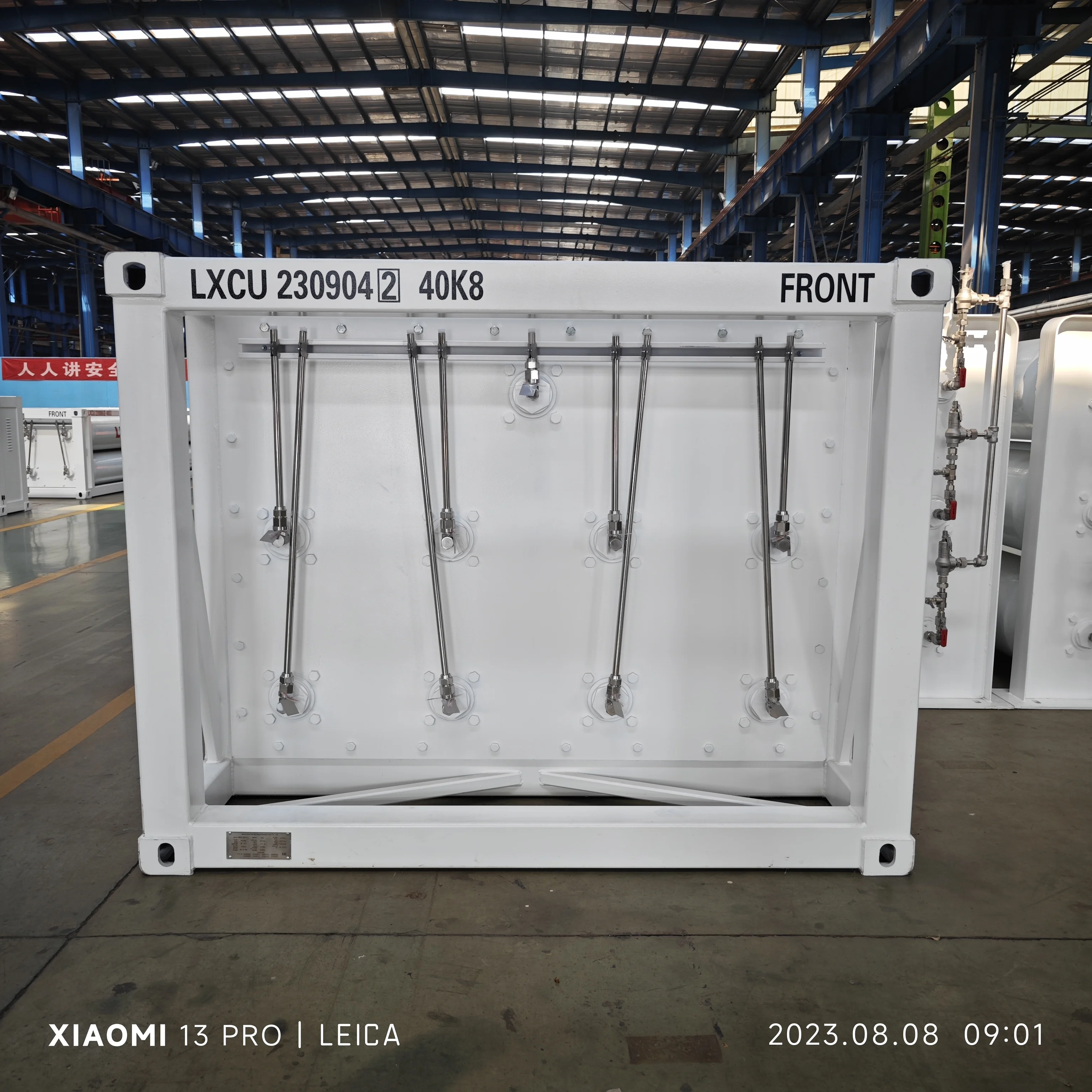 CNG, hydrogen, helium jumbo tube skid container for industrial gas storing, CNG station, transportation, power generating plant