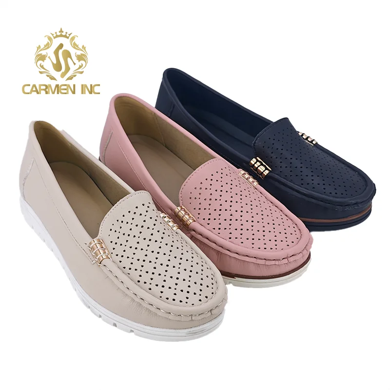ca219-2 Women Shoes Leather Mother Loafers Soft Leisure Flats Female Ladies Driving Ballet Casual Footwear