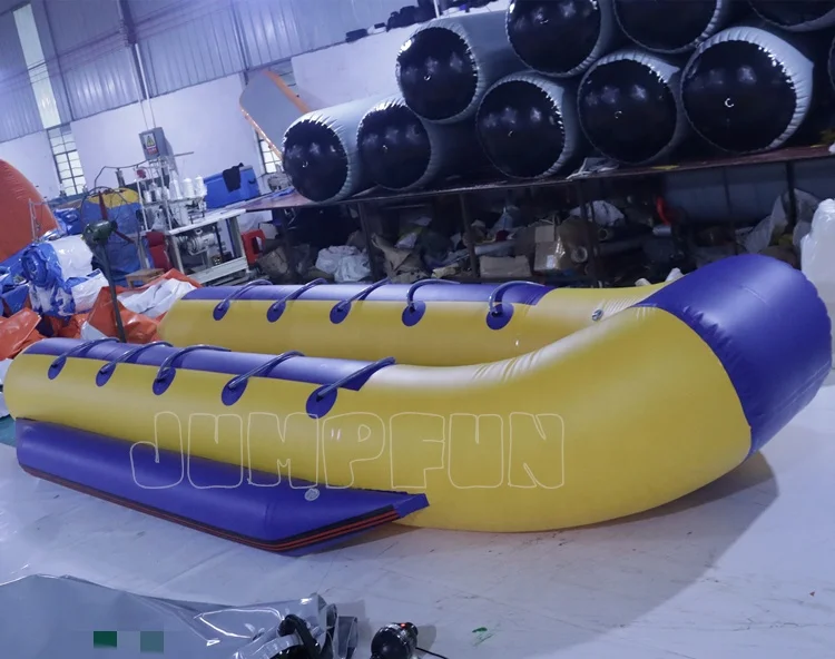 2024 adults double lane banana boat 10 passenger inflatable two lane boat 10 seats catamaran boat