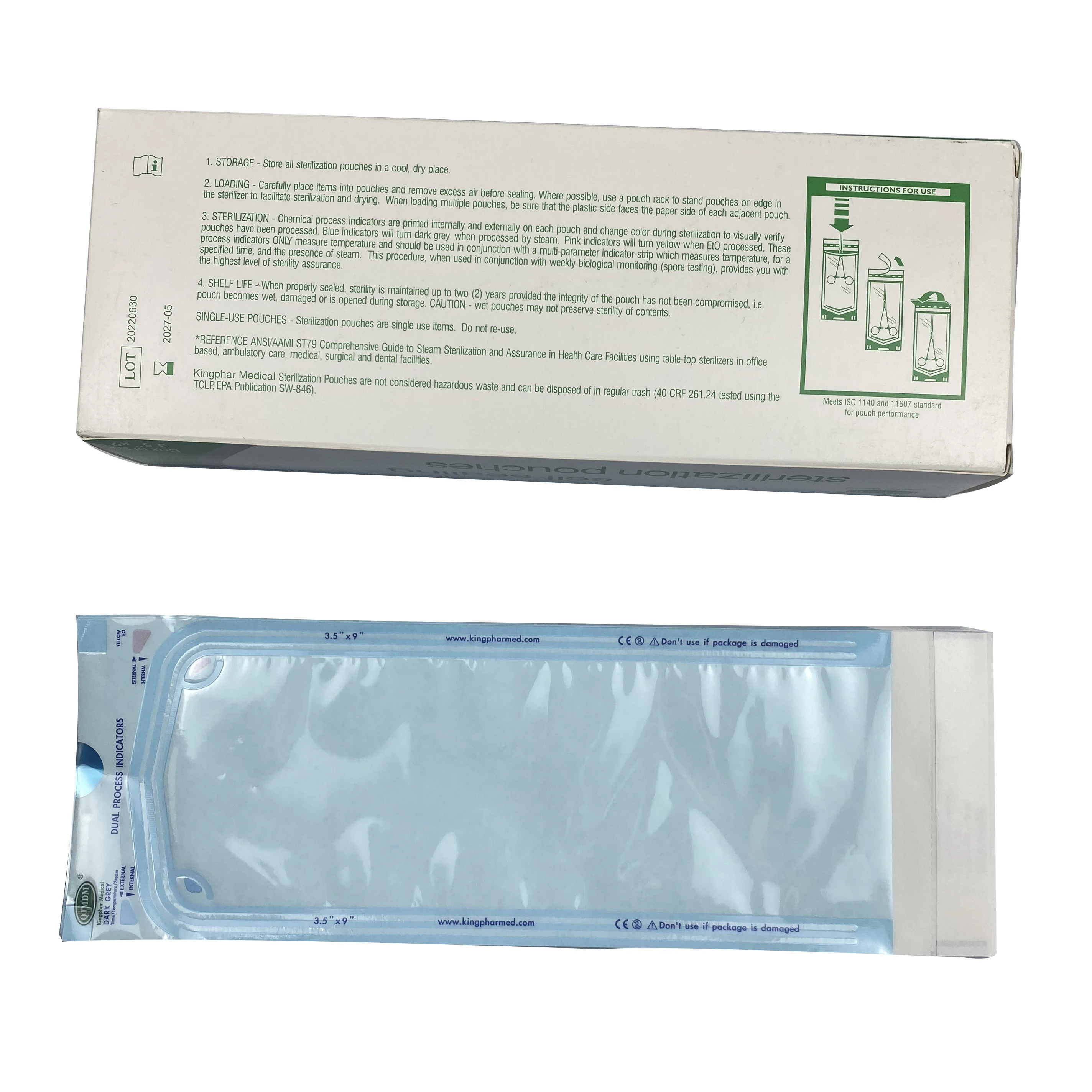 laboratory wholesale orginal manufacturer for medical dental hospital disposable sterile heat steam sealing packaging pouches