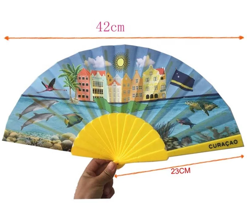 23cm Plastic Hand Craft Holding Foldable Length Spanish Fan Customized Clark Hand Fan for Promotion and Festival