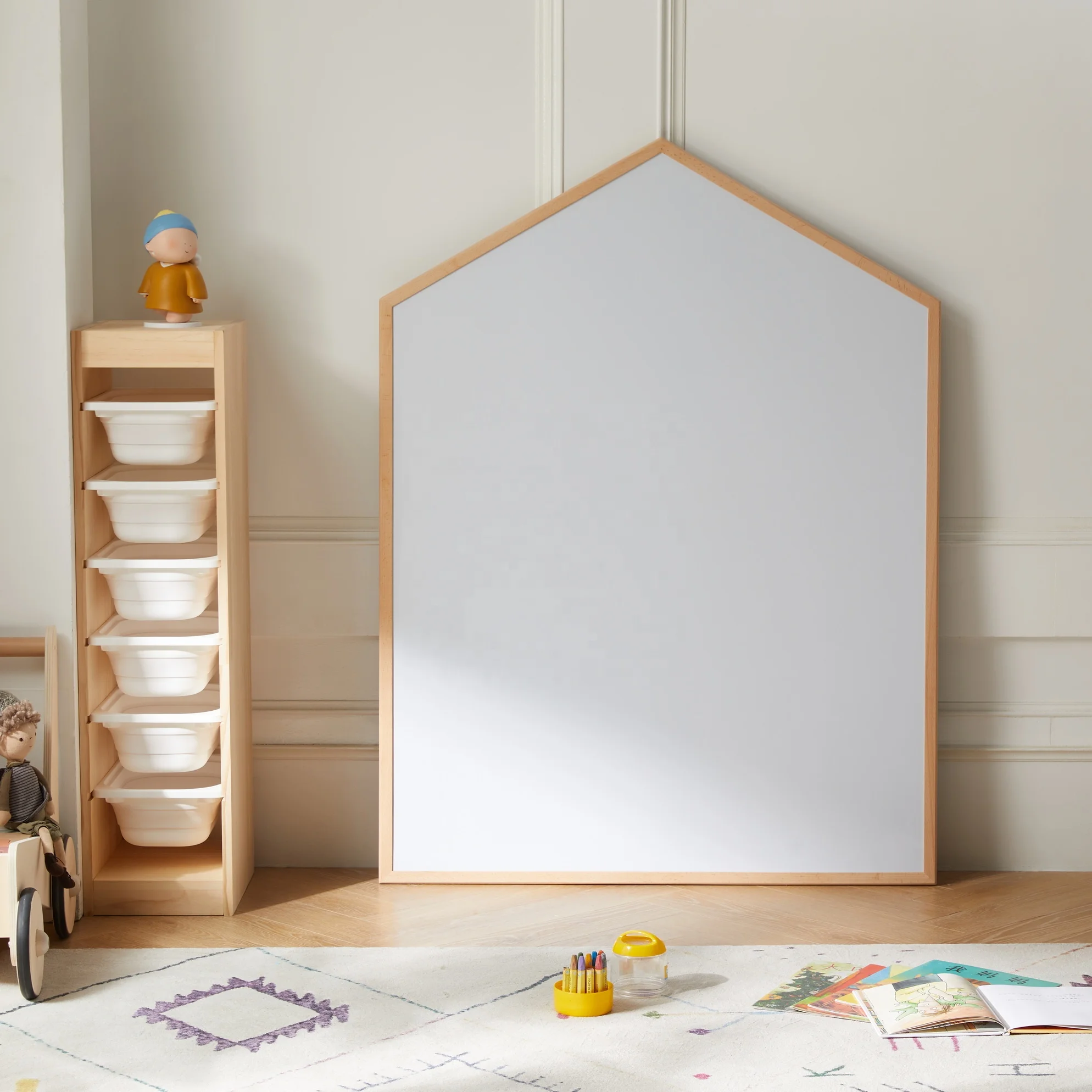 Asweets Kids Educational Toy  Wooden Stand Art Easel Drawing Board with  chalk board and Magnetic  for Creative Drawing