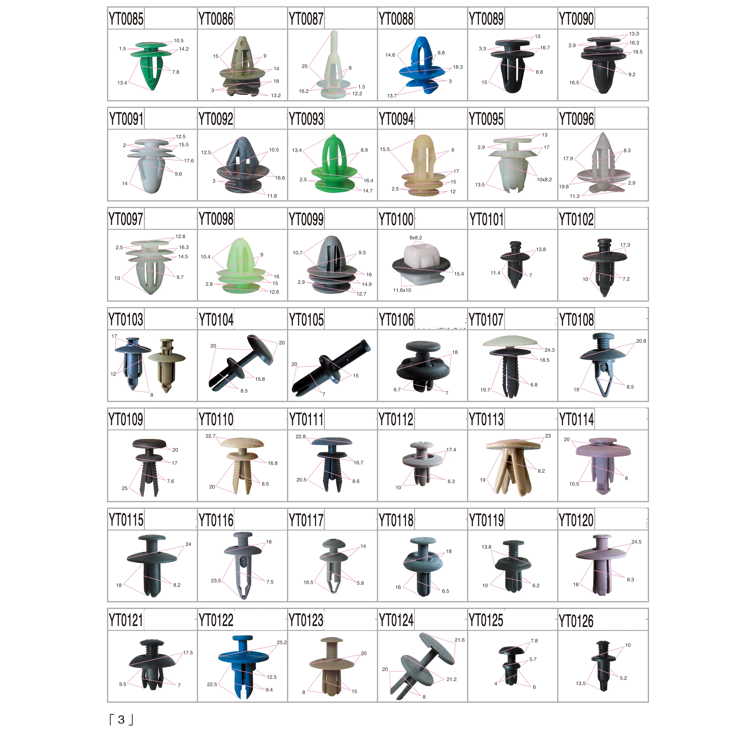 Factory wholesale auto spare part clips hot sale customized fasteners and plastic rivets