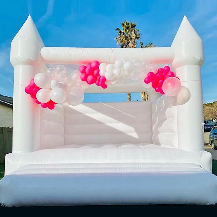 Manufacturers Provide White Bounce House Soft Play Equipment 10ftx10ft Baby Inflatable White Bounce House With Ball Pit
