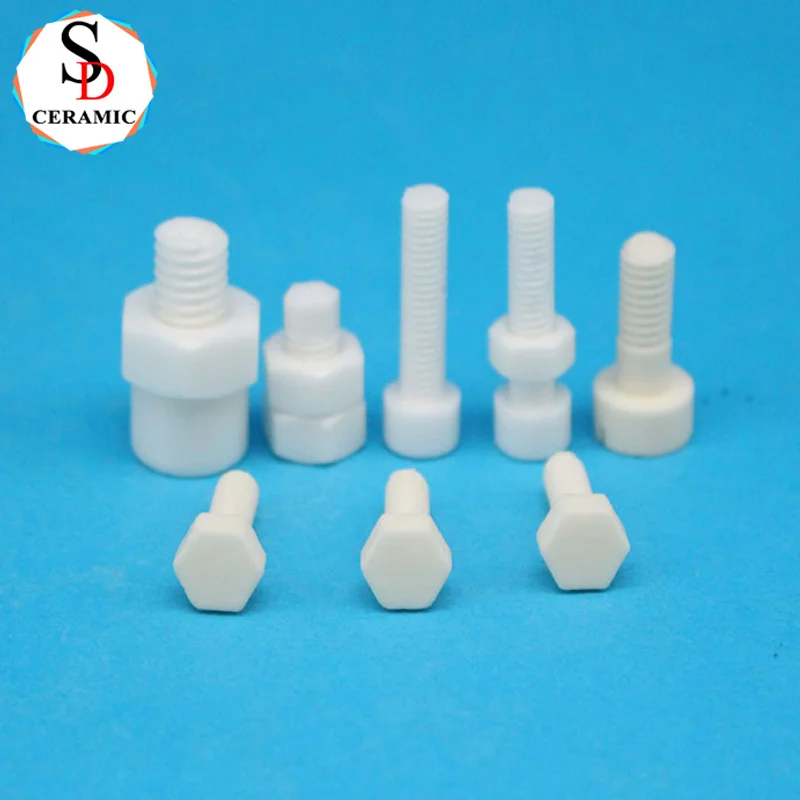Manufacturer M3 M4 M5 M6 Zirconia ceramic screw bolt and nuts