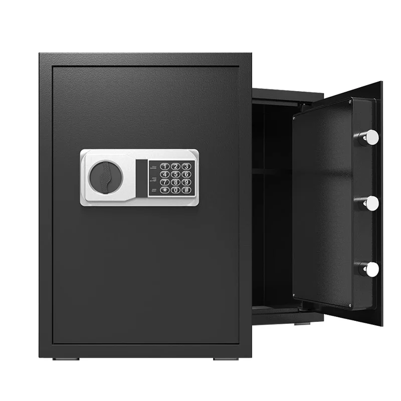 Hotel Room Safe Money Box Office Small Mini Bedside Cabinet Steel Safe Deposit Box Black