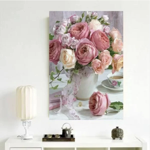 Dropshipping 5D DIY custom diamond painting flower  for Adults Home Decor Painting By Numbers Gift