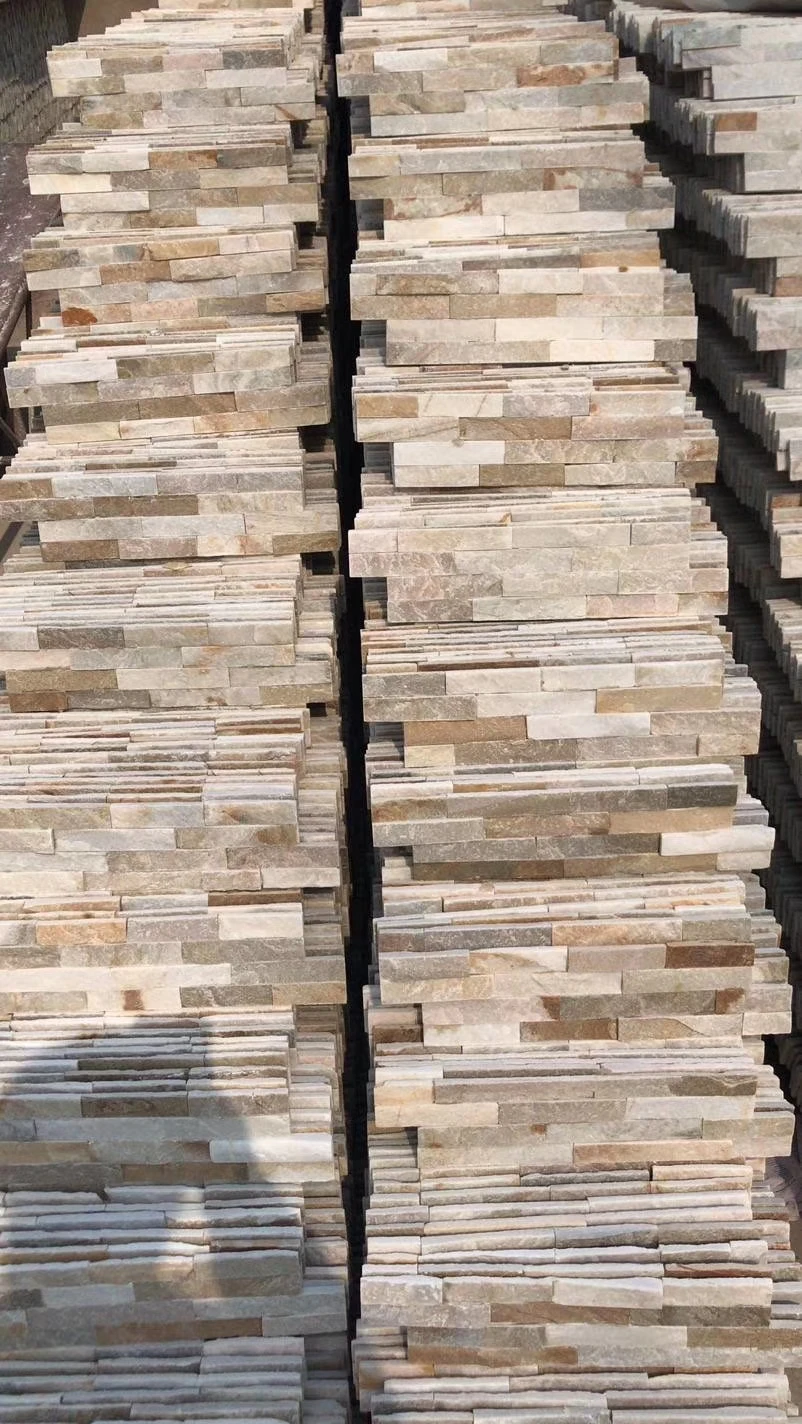 China supply yellow & white color cement YW-01  for exterior and interior wall natural slate culture stone sheet