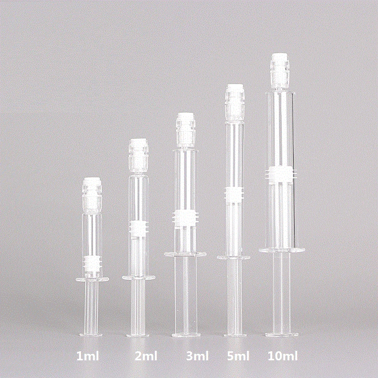 10 ML 5 ML Cosmetic Syringes Clear Disposable Plastic Luer Lock Syringes For Cosmetic Serum Packaging
