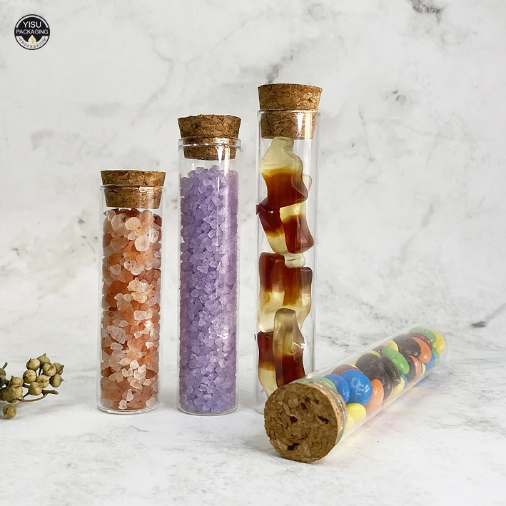 Transparent Glass Tube With Aluminum Screw Lid 5ml 10ml 15ml 20ml 25ml Clear Mini Glass Bottle with cork