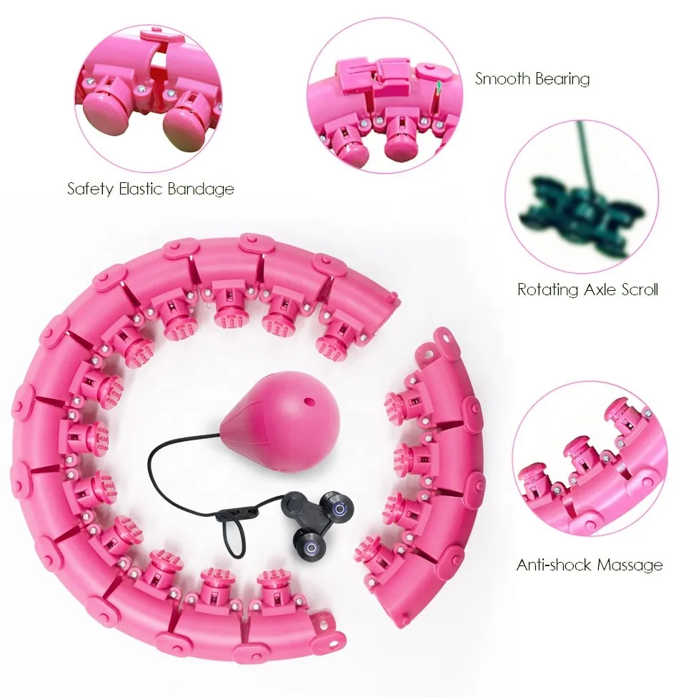 Hula Fitness Hoops Weighted Smart Hula Ring Massager Hoo Kids Gym Equipment Hoola Counting Circle Hoops for Adults Weight Loss