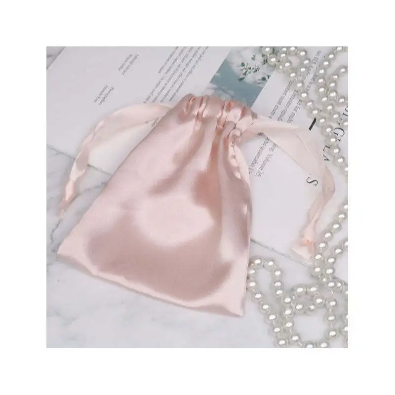 Wholesale Multi-Color Design Silk Bangle Necklace Ring Pouch Big Space Jewelry Satin Gift Pouch Bag With Drawstring