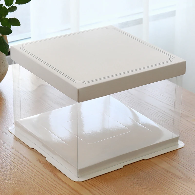 
Eco-friendly Material Gift Packing Box Container Double Filmed Plastic Cake Decoration Supplies 