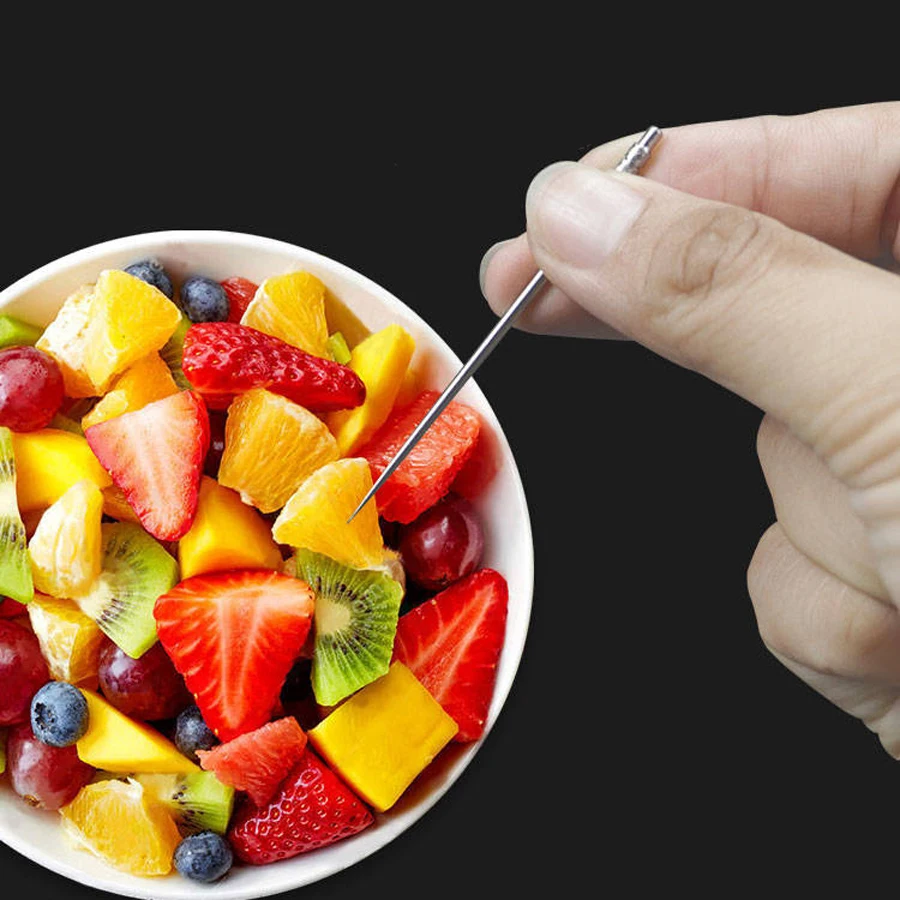 Toothpick Holder Keychain - Waterproof Stainless Steel Toothpick Box Container & 2 Titanium Toothpick Ultralight Travel Kits