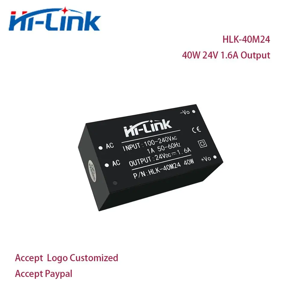 AC DC 24V 1.6A 40W HLK-40M24 Switch isolated module accept Logo Customized