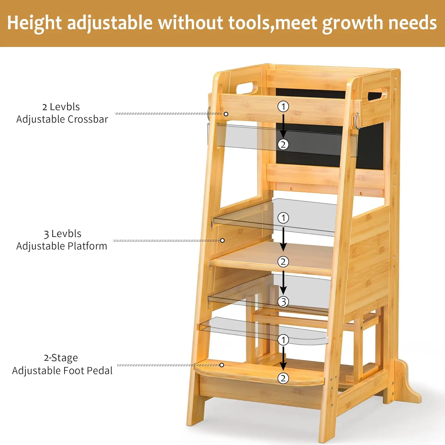 Child standing tower kitchen step stool toddler Counter Learning Helper Standing Tower Stool for Toddler Small Step Stool,