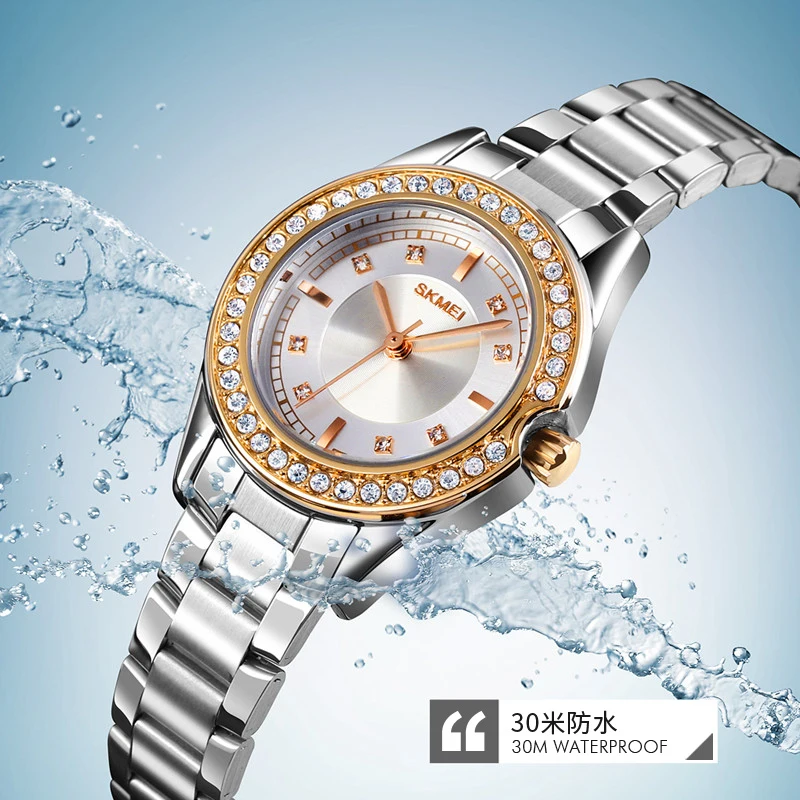 Skmei Brand Luxury Women Watch Stainless Steel Round Japan Movt 1534 Business Quartz Watches