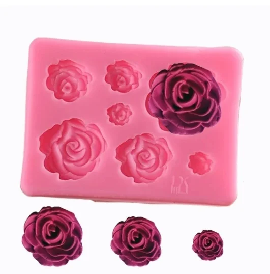 3D Rose Flower Silicone Molds Candy Polymer Mold Chocolate Party Baking Wedding Cupcake Topper Fondant Cake Decorating Tools