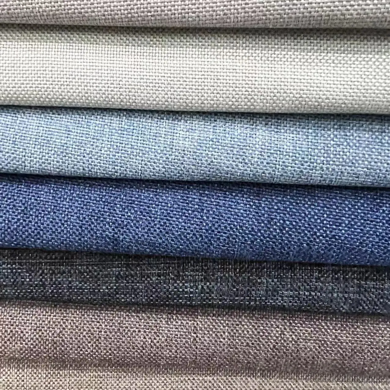 100% polyester Woven thick crepe Stripe bed Sheer curtain sofa wrinkle free upholstery oeko-tex look like faux linen fabric