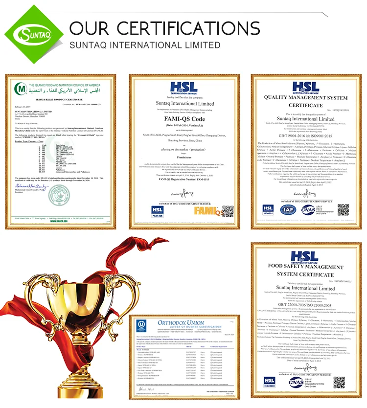 Suntaq Wholesale food additives enzymes preparations high concentrated 6600u/mL active liquid Pullulanase for grain processing