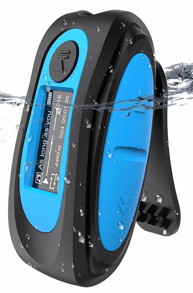 FM Radio IPX8 8GB Swimming Waterproof MP3 Music Player with rotatable sport Clip