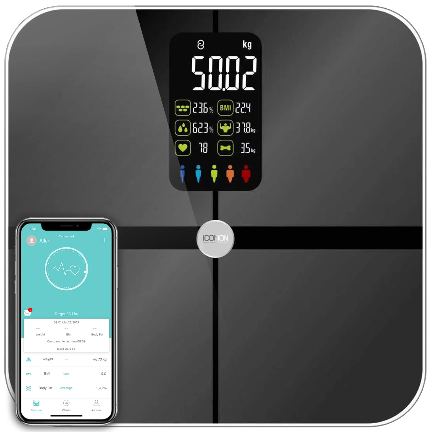 Digital adult weighing body weight scale fat body monitor machine smart bluetooth bmi scale