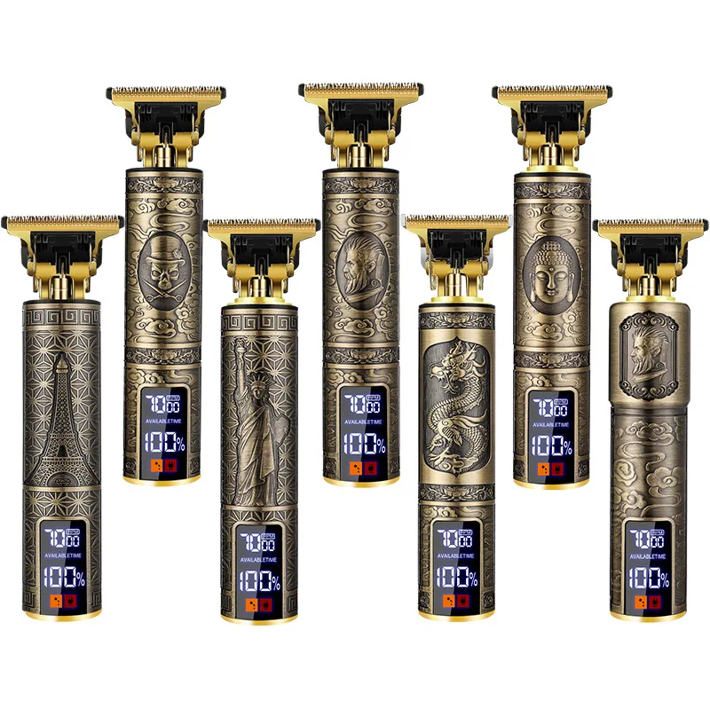 Hot Selling Professional Rechargeable T9 Men Barber Hair Clipper With Led Diapaly Hair Cutting Machine Electric Hair Trimmer