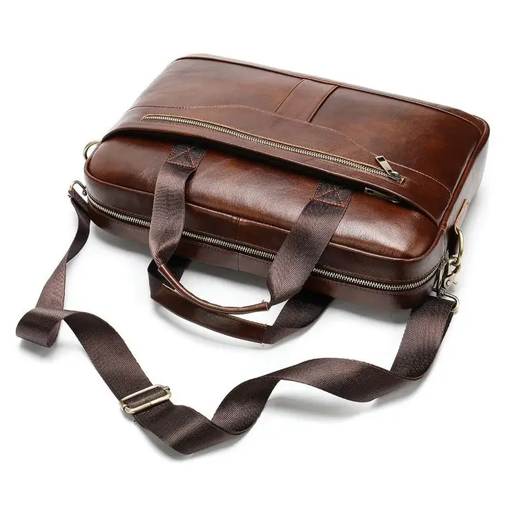Hot Sale Wholesale Pu Leather Custom Vintage Men Laptop Business Briefcase