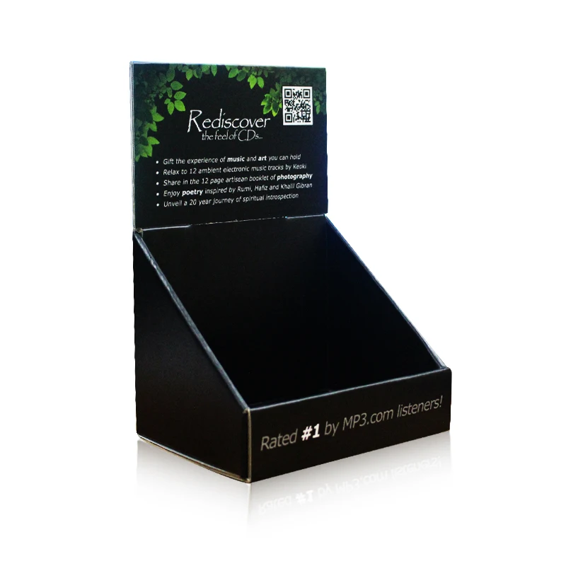 Professional OEM ODM Modern Customized Retail Store Black Cardboard Counter Display Boxes