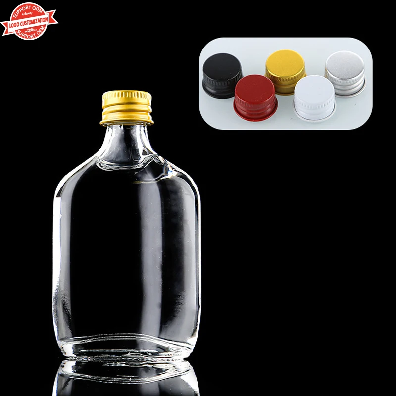 50ml Alcoholic beverage juice drinks liquor wine whiskey small mini sample glass bottle with lid