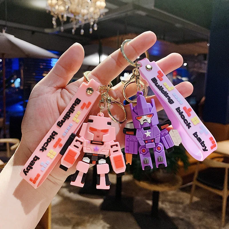 3d Pvc Rubber Cute cartoon Robot Kong Keychain