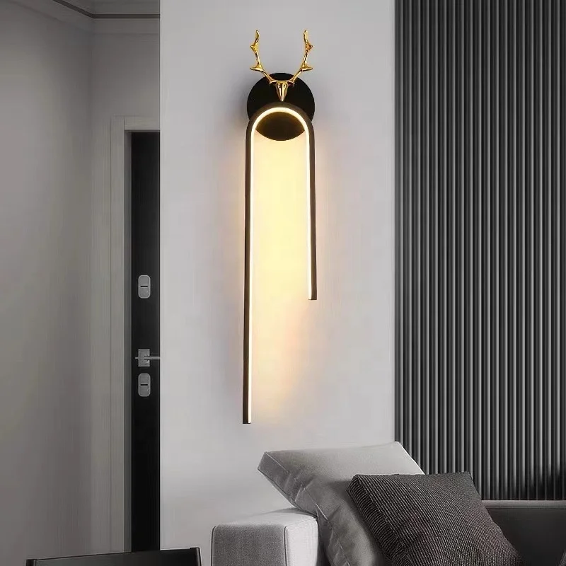 Wholesale Cheap Price Nordic Interior linear wall light living room bedroom lighting design wall lamp led bedside wall lamp
