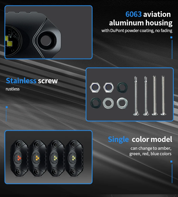 Aurora 2inch Single led Pods color Off Road LED Rock Light car rock lights