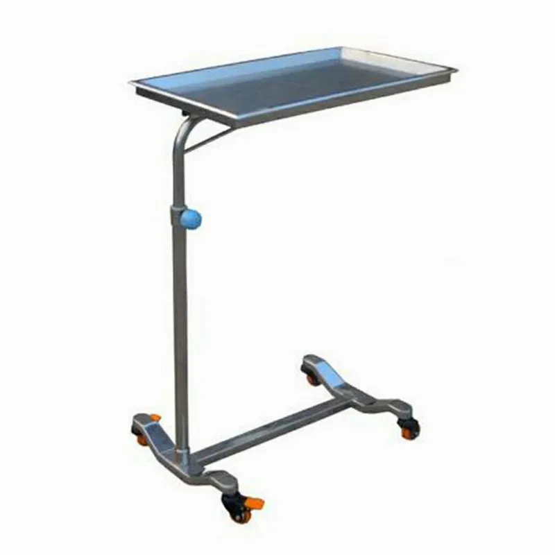 AG-SS008 Stainless steel surgical operating room instrument mayo table with four wheels