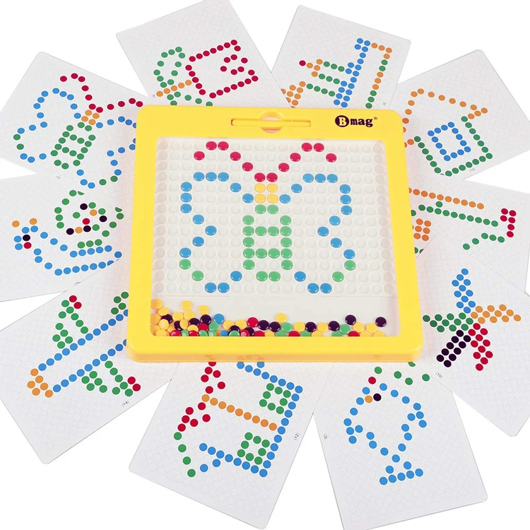 NO MOQ Bmag Kids New Magnetic Tablet Colorful Chocolate Beads Magpad Dot Learning Educational Magnetic Drawing Board Toy