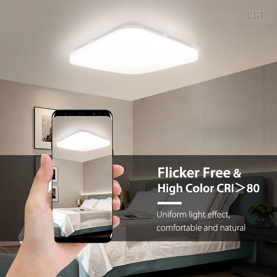 WIFI Smart подвесной 330x330 мм квадратный плоский светодиодный потолочный светильник