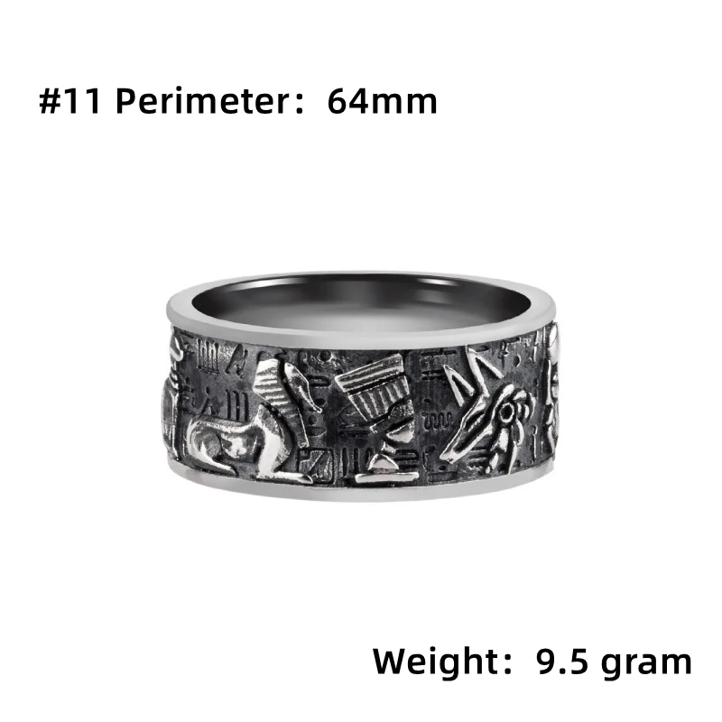Gothic Suit Thug Ring Horus Anubis Anka Scarab Ring Exquisite Processing 925 Sterling Silver Egyptian Gods Ring for Men