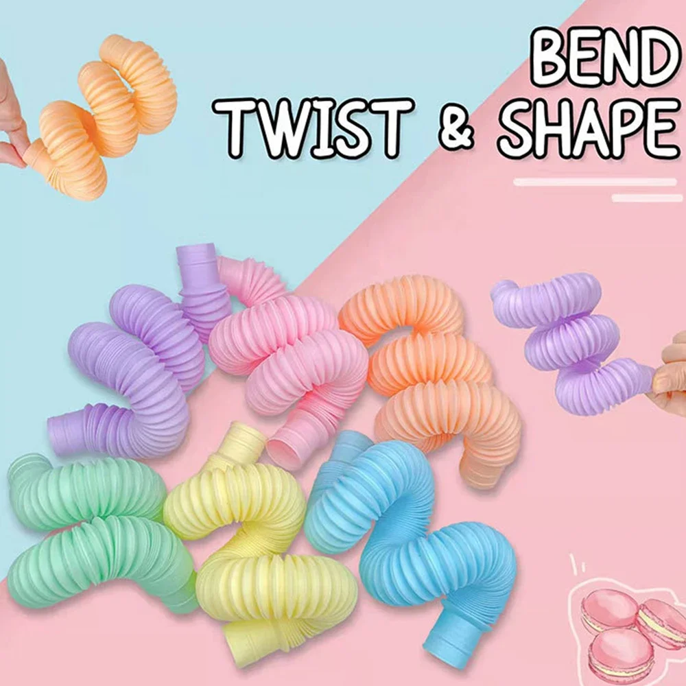 Colorful telescopic Pop tube pressure-reducing sensory toys for children