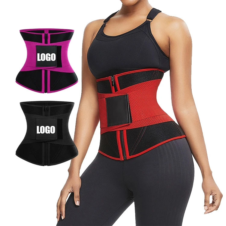 New Arrival Custom Logo Double Control Red Color Body Slimming Exercise Work Out Shape Wear Waist Trimmer Corset