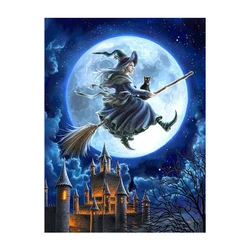 Diamond Painting Halloween Full Drill Cartoon Embroidery Cross Stitch Kit Pumpkin Rhinestone Picture Home Decor canvas print art