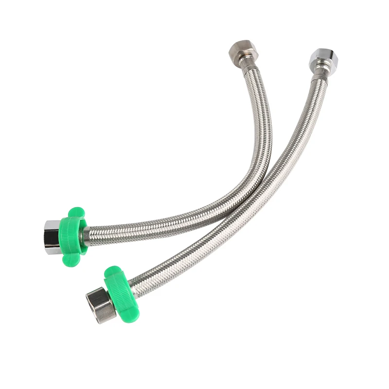 50cm flexible toilet connector stainless steel 304 braided hose with green plastic spanner