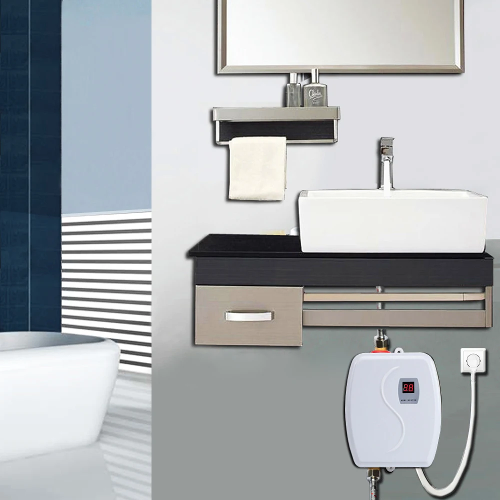 220V 3800WTankless Water Heater Fashion Design Bathroom Instant Electric Water Heaters Sink Hot Water Heater