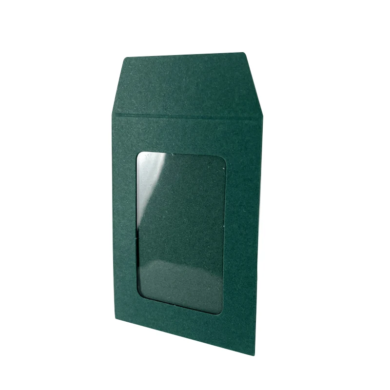 PVC window black envelope Custom Kraft Paper Envelope with Window Invitation VIP Card Packaging Silk napkin napkin accessories