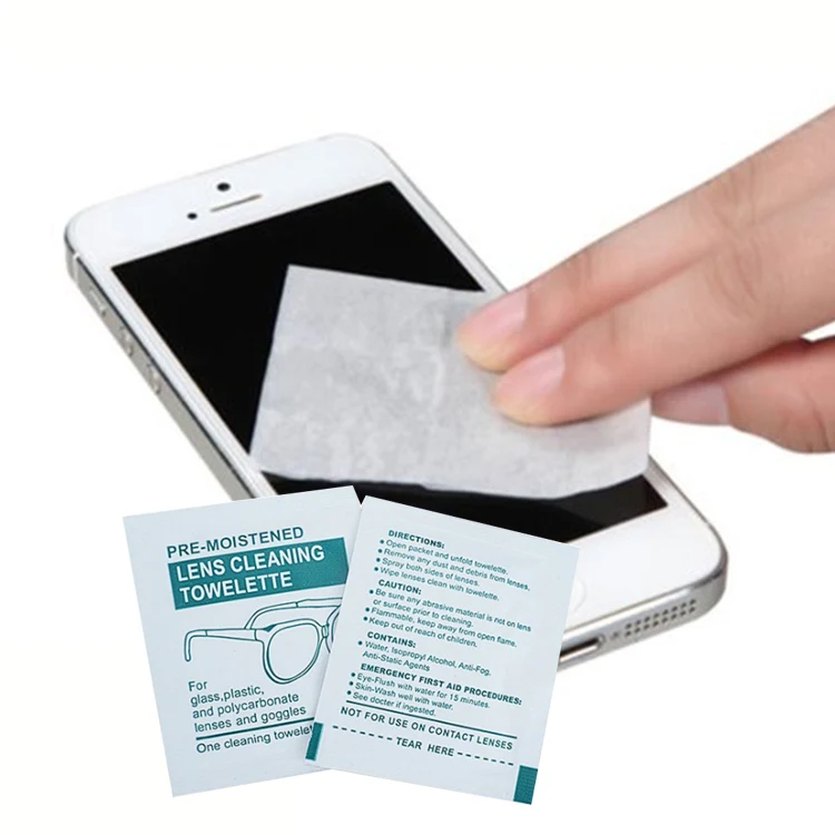 Biodegradable Camera Lens Mobile Touch Screen Anti Fog Clean Spectacle Wet Wipe Glasses and Tablet Wipe