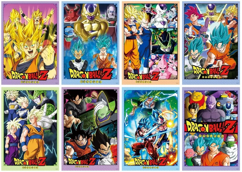Dragon ball z плакат аниме картины на холсте 8 шт. 11 5x16 5