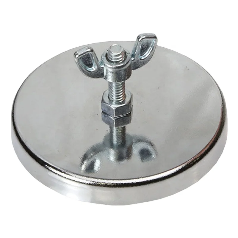 D68mm Powerful Magnetic Mount Flag Holder  D2.67inch 80LBS Round Base Ferrite Magnet Holding with Self Butterfly Nut