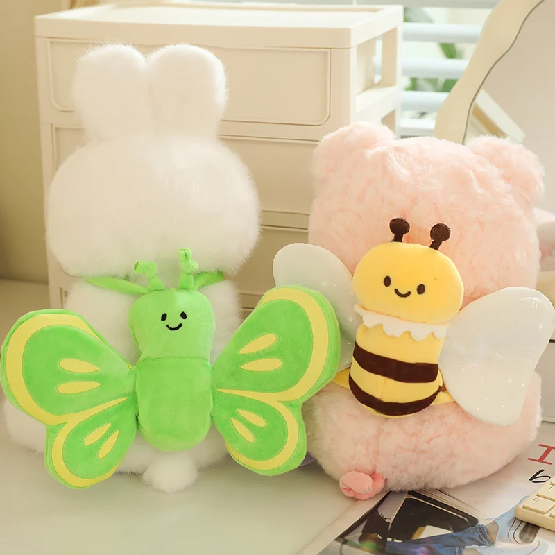 2024 Cute hot butterfly rabbit and bee pig plush butterfly toy plush bee piggy plush bee pig and bunny for adults