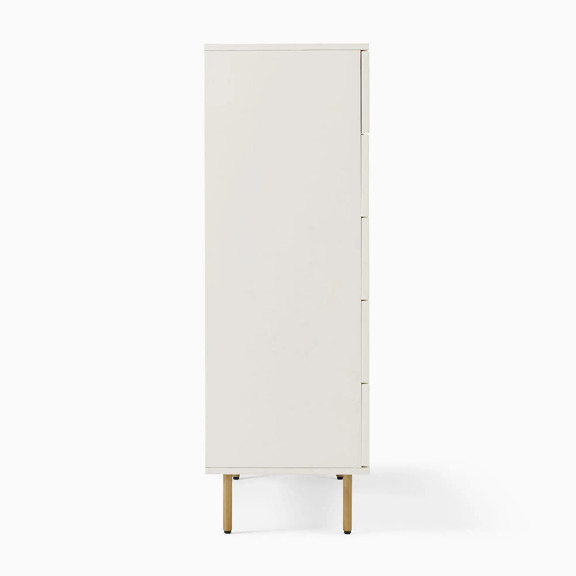 Contemporary Living Room White Chest of Drawer Rattan Cabinet with 5 Drawer