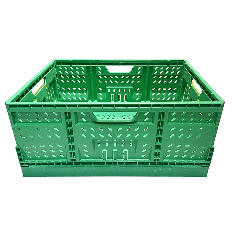 600*400mm Precision manufacturing vegetable crates plastic heavy duty can be nested foldable crate for Storage shipment