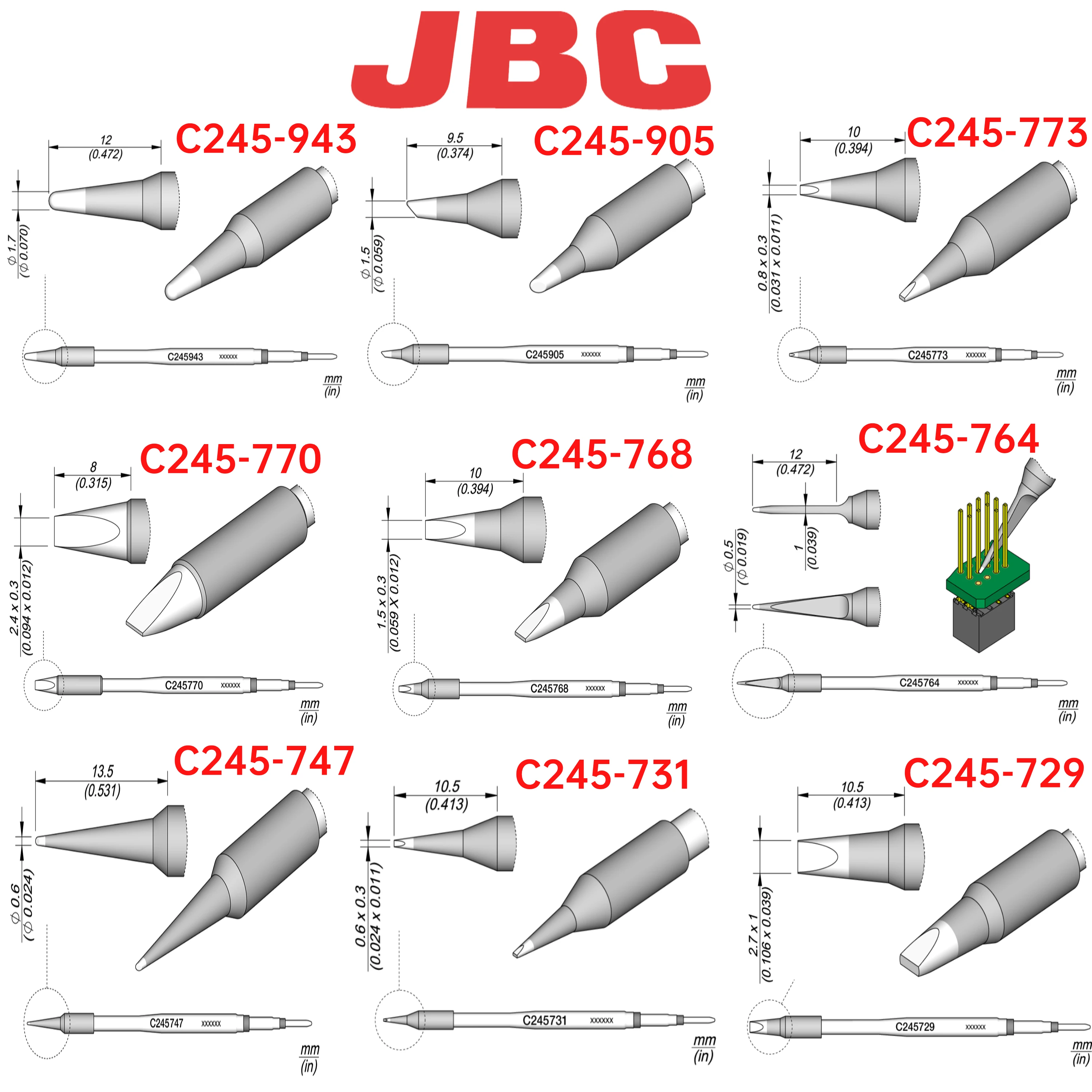 Оригинальная паяльная головка для паяльника серии C24543/905/731